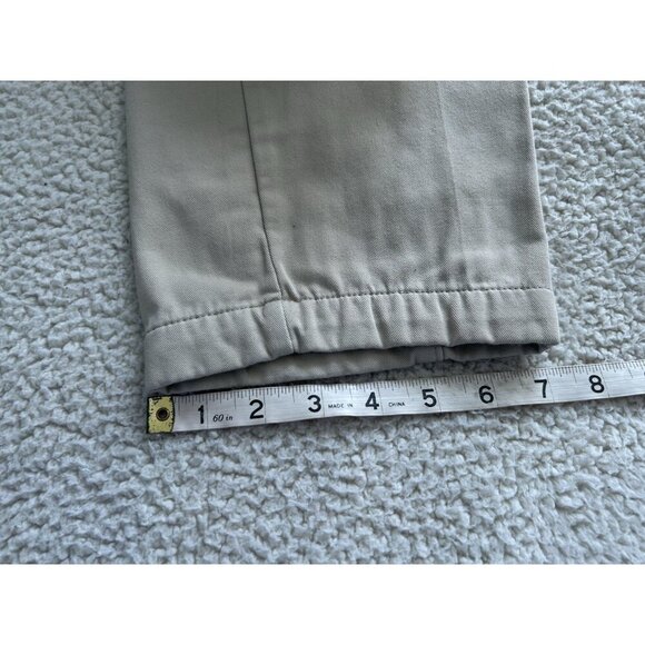 LL Bean Floral Print Flannel Lined High Rise Straight Leg Khaki Pants Beige 8T - Picture 9 of 11